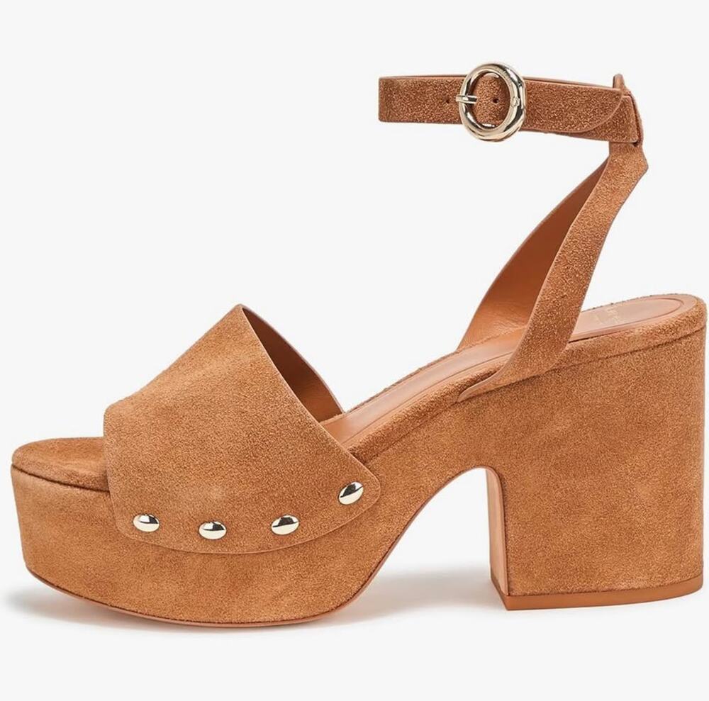 CURRENT SEASON NIB! Kate Spade New York Halo Platform Sandals – Size 8.5 Saddle